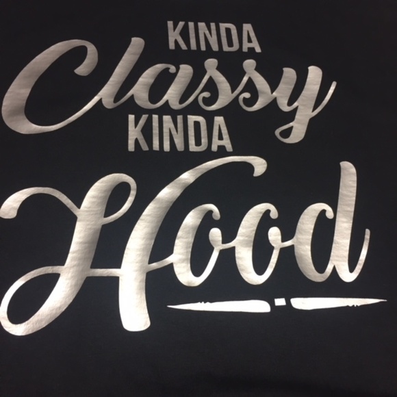  Black & Silver "Kinda Classy Kinda Hood" Tee - Picture 3 of 4